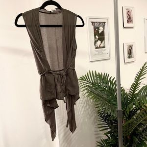 NWOT Green Drape Front Vest